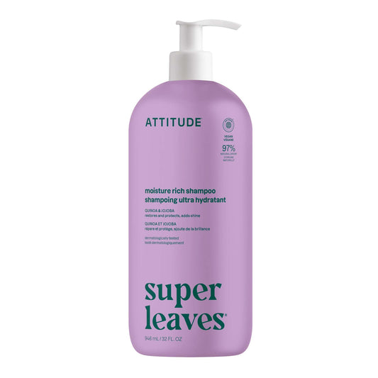 ATTITUDE Moisture Rich Hair Shampoo, Made in Canada, EWG Verified, For Dry and Damaged Hair, Naturally Derived Ingredients, Vegan and Plant Based, Quinoa and Jojoba, 946 mL - Available at All In One Marketplace Canada