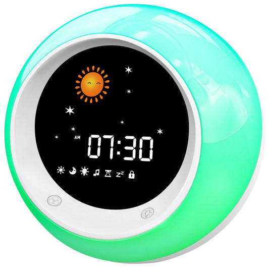 I.Code Sun & Moon Rise Kids Alarm Clock, Children's Sleep Trainer, Sleep Sound Machine, Wake Up Light & Night Light, Teach Kids Day & Night - Available at All In One Marketplace Canada