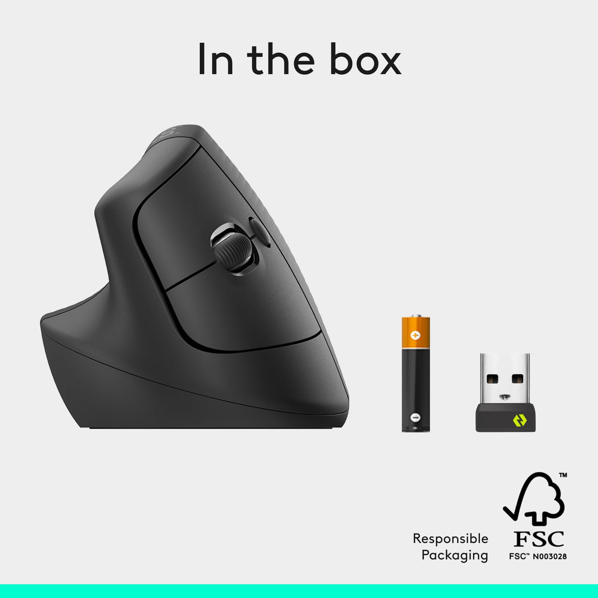 Logitech Left Handed Lift Vertical Ergonomic Wireless Mouse - Graphite