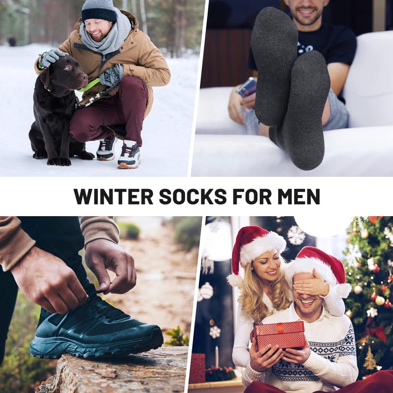 SIMIYA 5 Pairs Merino Wool Socks Extra Thick for Winter Cold Weather 🍁 All In One Marketplace Canada
