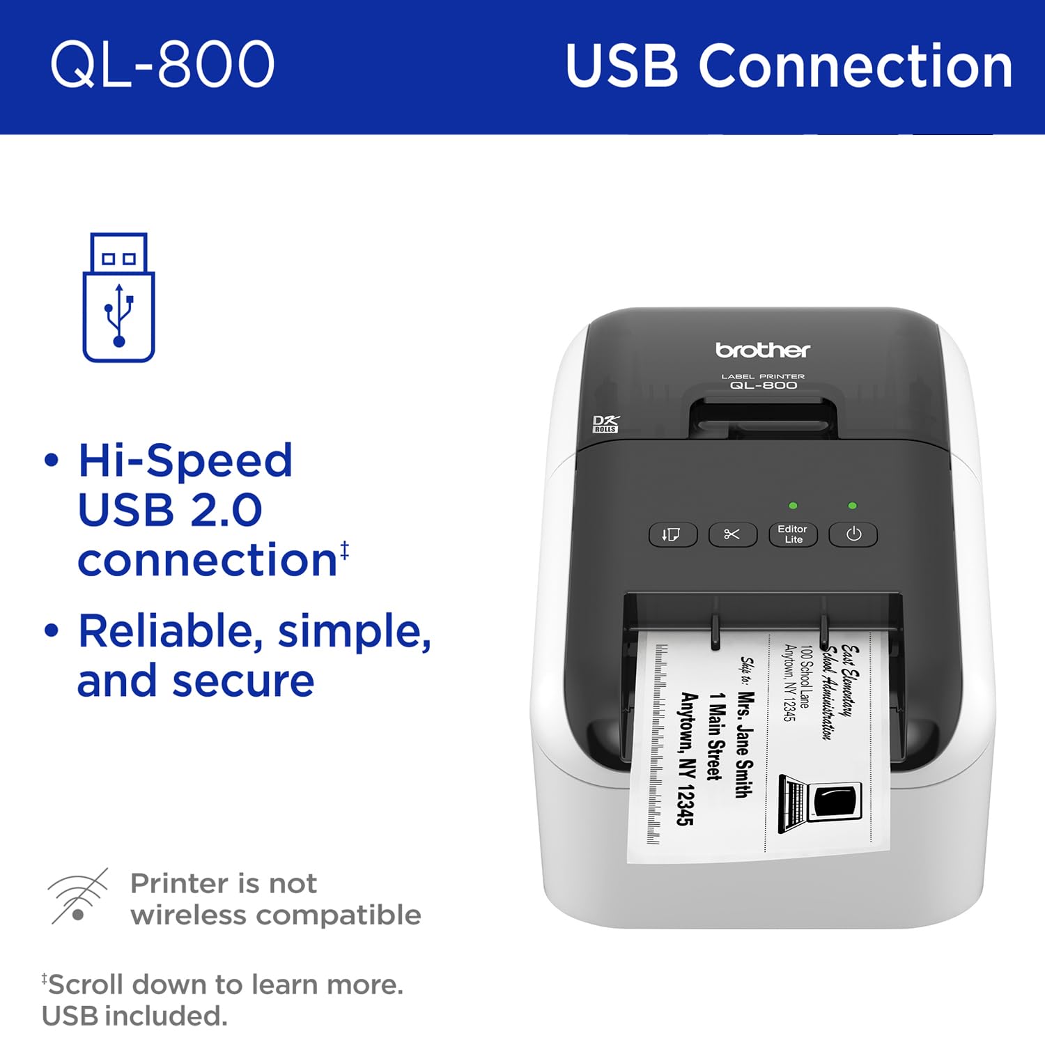 Brother QL-800 High-Speed Professional Label Printer Brother