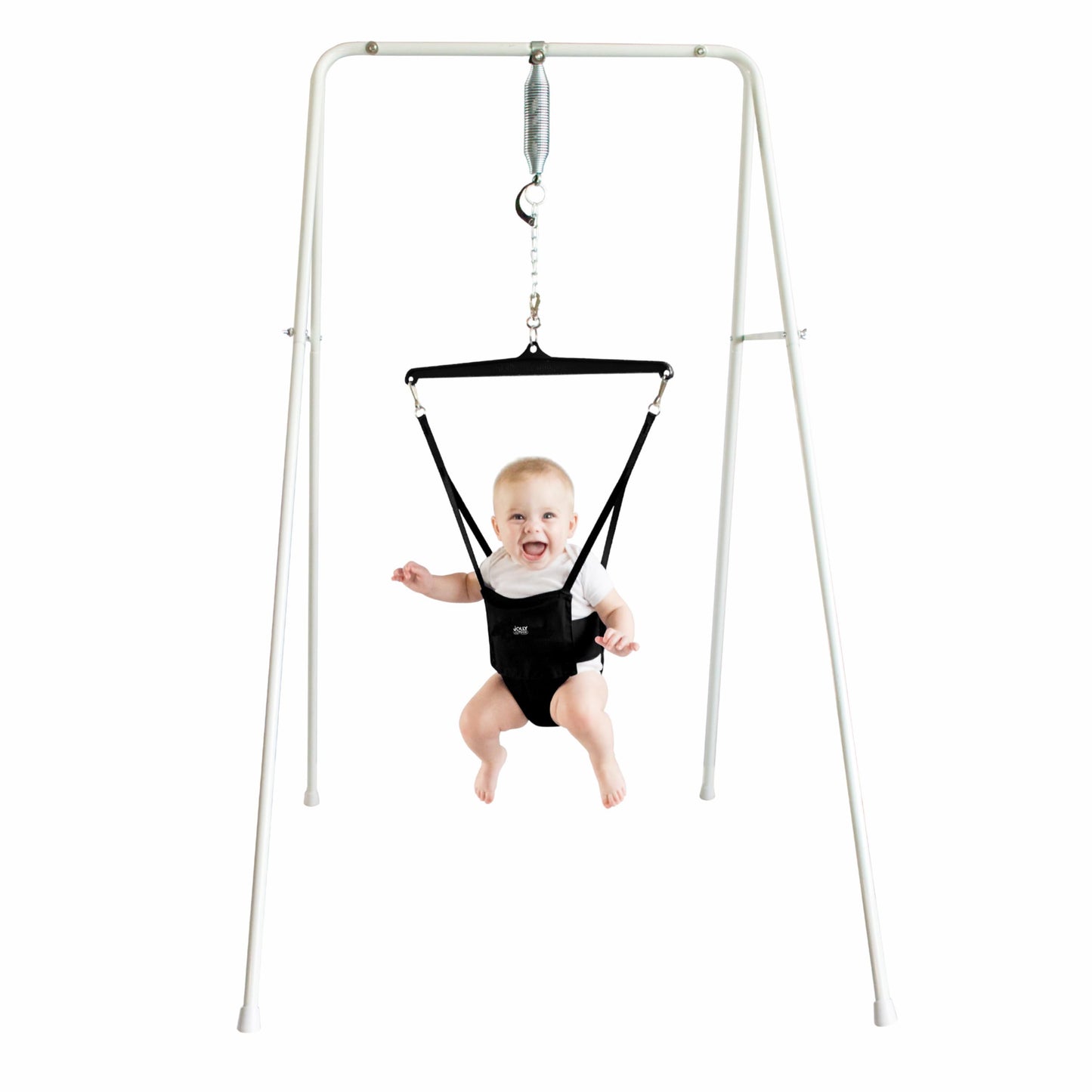 Jolly Jumper CLASSIC (Black) with Stand - ORIGINAL Baby Jumper, Indoor and Outdoor Exercise Saddle Seat, Adjustable Height, for Infants up to 28lbs 🍁 All In One Marketplace Canada