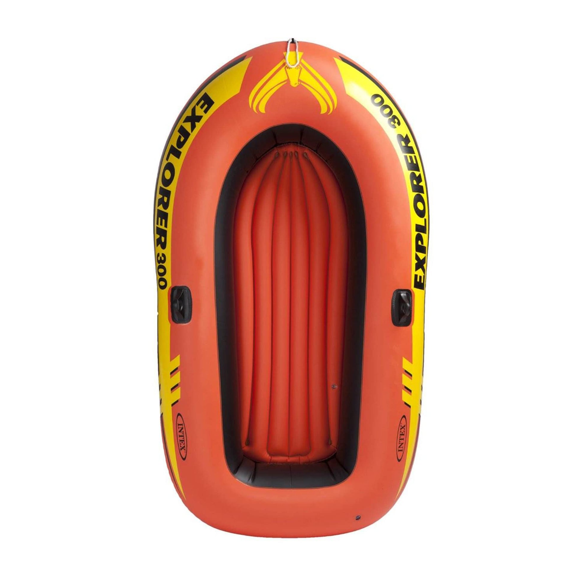 INTEX 58332EP Explorer 300 Inflatable Boat Set: Includes Deluxe Boat Oars and Mini Hand Pump – Dual Air Chambers – Grab Rope – 3-Person – 410lb Weight Capacity Intex