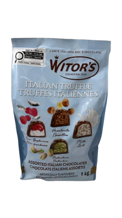 Witor's Italian Assorted Chocolate Truffles, 1 kg | Coco-Raspberry, Hazelnut, Milk & Pistachio Flavours | Gourmet Gift Box 🍁 All In One Marketplace Canada