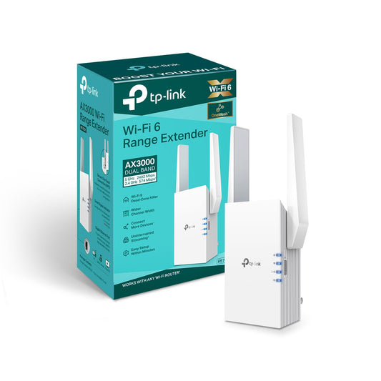 TP-Link AX3000 WiFi 6 Range Extender Internet Booster (RE705X) - Dual Band, AP Mode w/Gigabit Port, OFDMA, Beamforming, APP Setup 🍁 All In One Marketplace Canada TP-Link