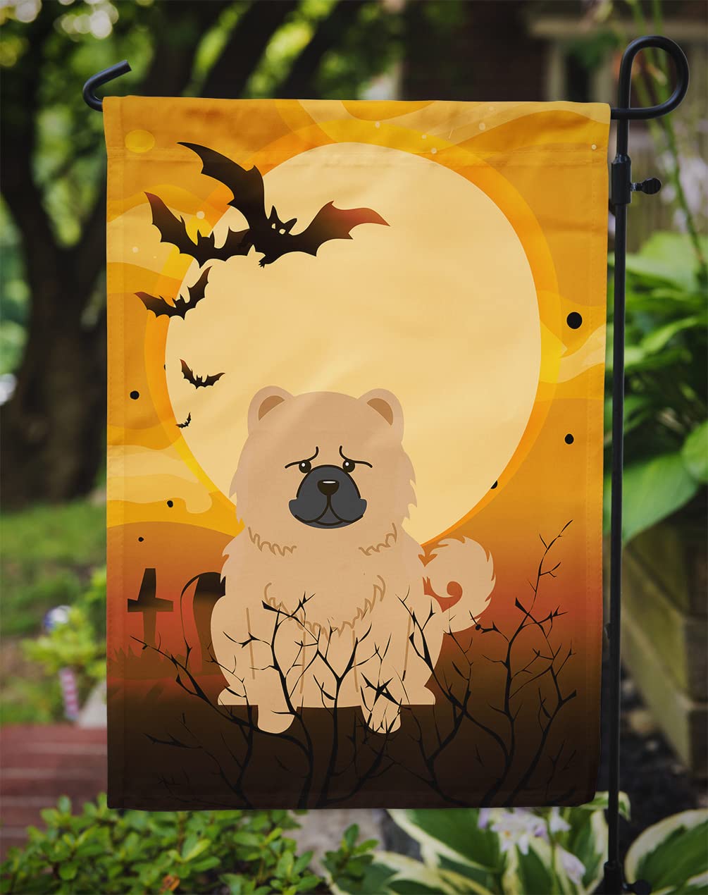 Caroline's Treasures BB4410GF Halloween Chow Chow Cream Garden Size Flag, Small, Multicolor