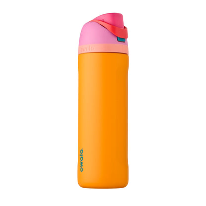 Owala FreeSip Insulated Stainless Steel Water Bottle with Straw for Sports and Travel, BPA-Free, 24-oz, Orchid/Orange (Tropical)