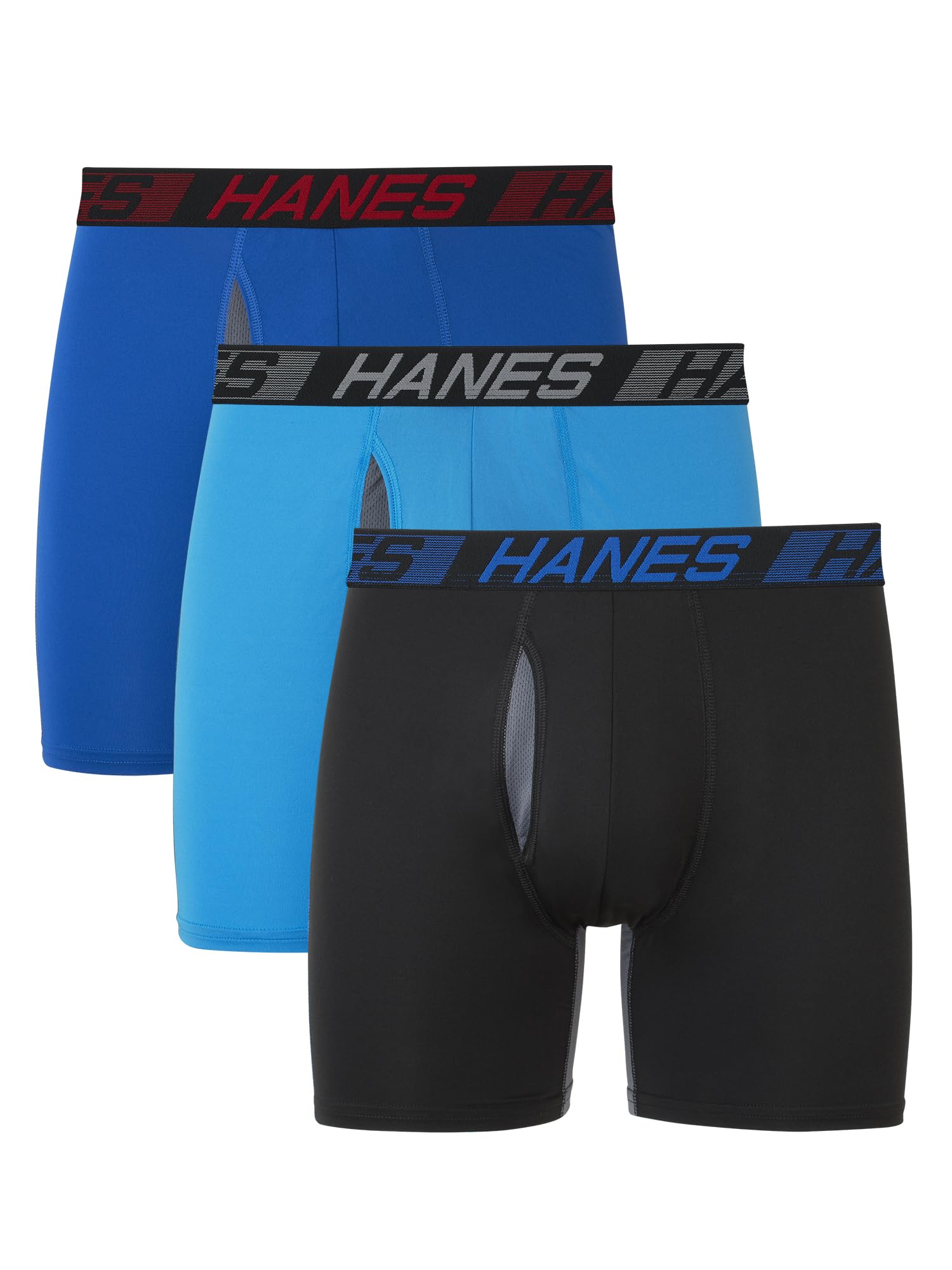 Hanes X-Temp Total Support Pouch Men's Underwear Boxer Briefs, Anti-Chafing, Moisture Wicking Underwear, 3-Pack, Size Large Hanes