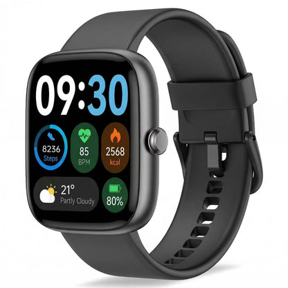 Fixwink Smart Watch for Men Women (Answer/Make Call), 1.83" HD Fitness Tracker with Heart Rate/SpO2/Sleep Monitor, Pedometer, 120+ Sport Modes, IP67 Waterproof, 7-Day Battery, for iOS Android, Black