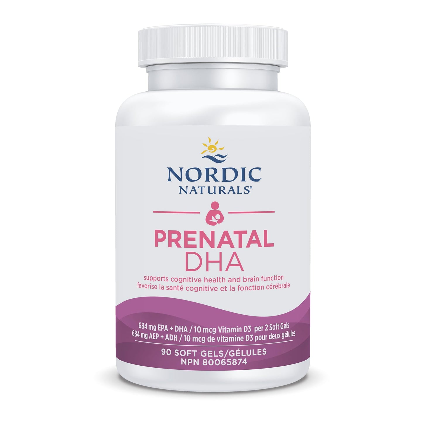 Nordic Naturals Prenatal DHA - Supports Brain Development in Babies During Pregnancy and Lactation, Unflavoured, 90 Count - Available at All In One Marketplace Canada