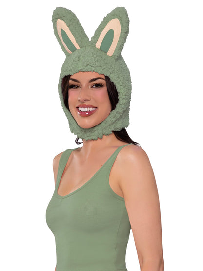 Déguisement d'Halloween Leg Avenue pour femme, adorable capuche monstre lapin avec oreilles d'animal, vert, taille unique