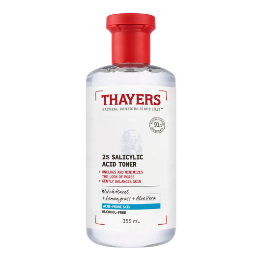 Thayers Alcohol-Free 2% Salicylic Acid Toner with Witch Hazel, Lemongrass and Aloe Vera for Acne-prone Skin, 355 ml - Available at All In One Marketplace Canada