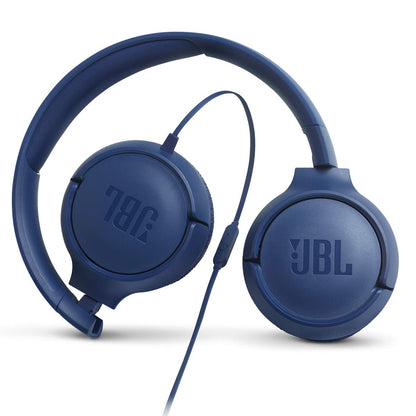 JBL Tune 500 Wired On-Ear Headphones with One-Button Remote/Mic - Blue