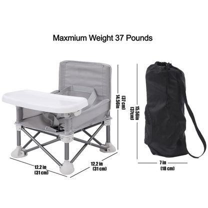 PandaEar Portable Baby Seat Travel Chair| Compact Fold with Straps for Indoor/Outdoor Use| Great for Camping, Beach, Lawn |Toddlers, Kids, Boys, Girls (Neural Seat)