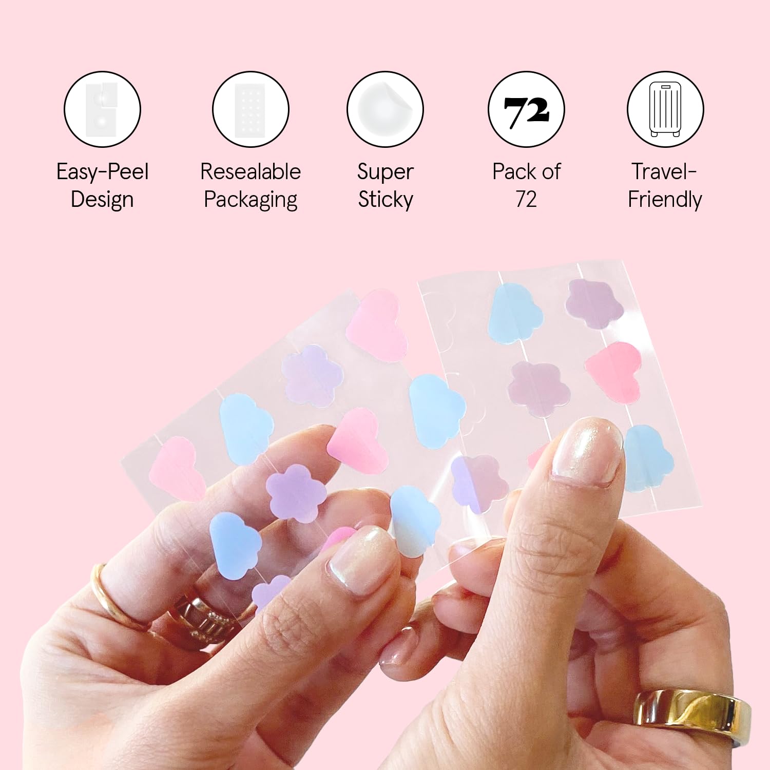 grace & stella Award Winning Skin Rescue Covers with Hydrocolloid (Multishape, 72 Count) - With Salicylic Acid and Tea Tree for Absorbing Impurities - Dermatologist Tested Skin Care, Cruelty Free, Vegan