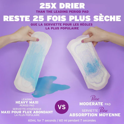Poise Ultra Thin Incontinence Pads with Wings, 5 Drop, Long, 60 Count 🍁 All In One Marketplace Canada