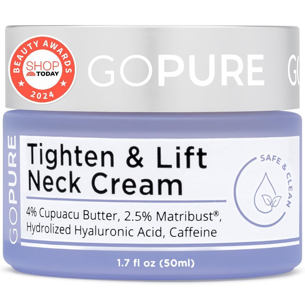goPure Tighten & Lift Neck & Chest Moisturizer Cream for Visibly Firming, Tightening and Lifting Wrinkles & Crepey Skin, 1.7oz - Available at All In One Marketplace Canada