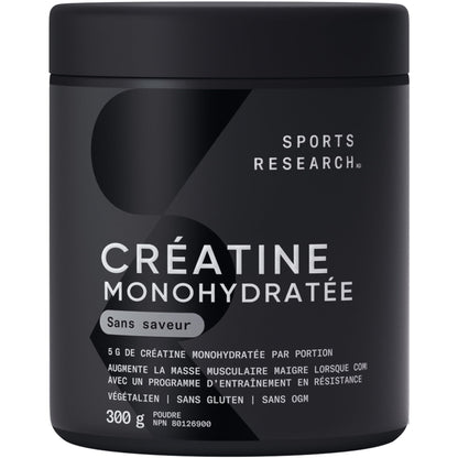 Sports Research® Creatine Monohydrate - Pure Micronized Creatine Monohydrate Powder - Improves strength, power, and performance for Women and Men | Non-GMO 60 Servings
