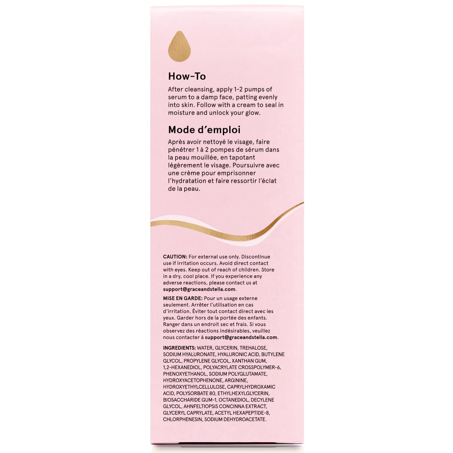 grace & stella Award Winning Hyaluronic Acid Serum for Face (50ml, 2-pack) Hydrating Hyaluronic Acid - Acide Hyaluronique Face - Glass Skin - Anti Aging Serum to Hydrate, Remove Fine Lines, Wrinkles, Skin Texture - Available at All In One Marketplace Canada