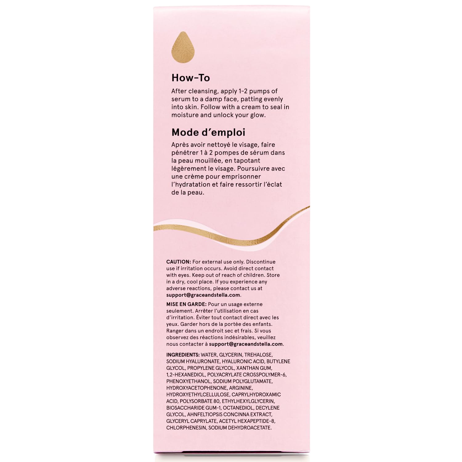grace & stella Award Winning Hyaluronic Acid Serum for Face (50ml, 2-pack) Hydrating Hyaluronic Acid - Acide Hyaluronique Face - Glass Skin - Anti Aging Serum to Hydrate, Remove Fine Lines, Wrinkles, Skin Texture - Available at All In One Marketplace Canada