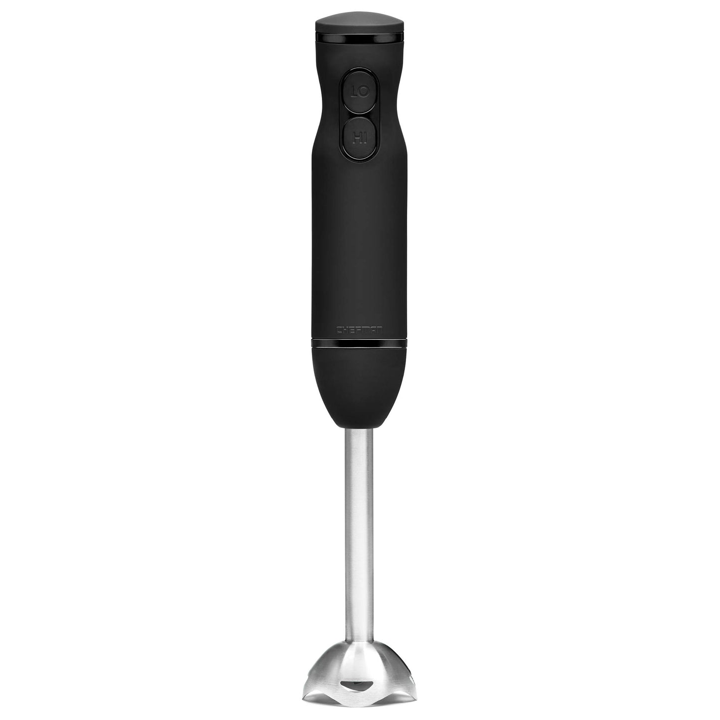 Chefman Immersion Blender, 300W Hand Blender with Stainless Steel Blades, Powerful Electric Ice Crushing 2-speed Control Handheld Food Mixer, Purées, Smoothies, Shakes, Sauces & Soups, Black Chefman