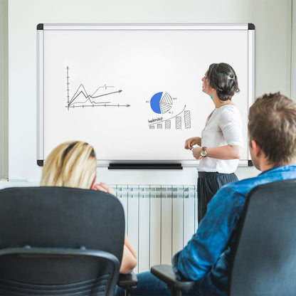 VIZ-PRO Magnetic White Board, Dry Erase Board 24 X 18 Inches, Whiteboard with Silver Aluminium Frame