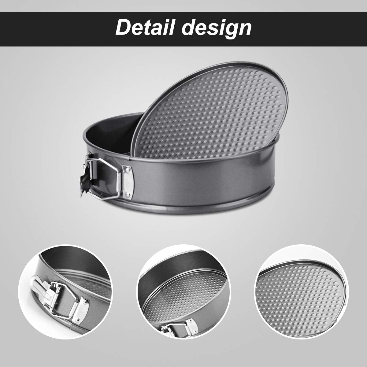 9" Non-Stick Cheesecake Pan, Springform Cake Pans Leakproof Round Cake Pan,Removable Bottom Quick Release Latch Moulds for Birthday Cake, Include 50 PCS Cake Paper Liners 🍁 All In One Marketplace Canada