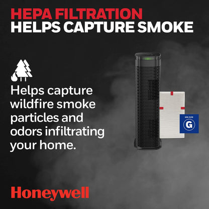 Honeywell HEPA Air Purifier Filter G, 2-Pack for HPA030/HPA080 & HPA180 Series. Airborne Allergen Air Filter Targets Wildfire/Smoke, Pollen, Pet Dander, and Dust