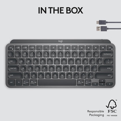 Logitech MX Keys Mini Minimalist Wireless Illuminated Keyboard - Graphite