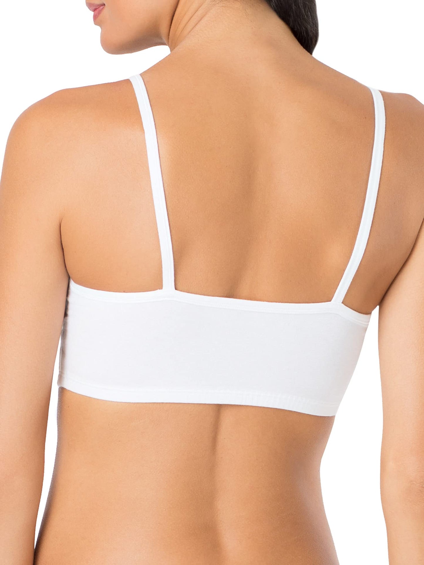 Fruit of the Loom Women's Spaghetti Strap Cotton Pullover Sports Bra Value Pack, Blushing Rose/White/White/Black 4-Pack, 34 🍁 All In One Marketplace Canada