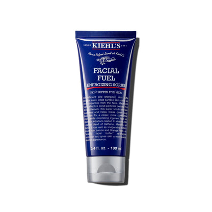 Kiehl's Facial Fuel Exfoliating Face Scrub, Facial Cleanser for Men, Smooths Skin & Removes Dead Skin, Dirt & Oil, Helps Soften Tough Facial Hair, with Caffeine, Menthol, Vitamin E - 100 ml
