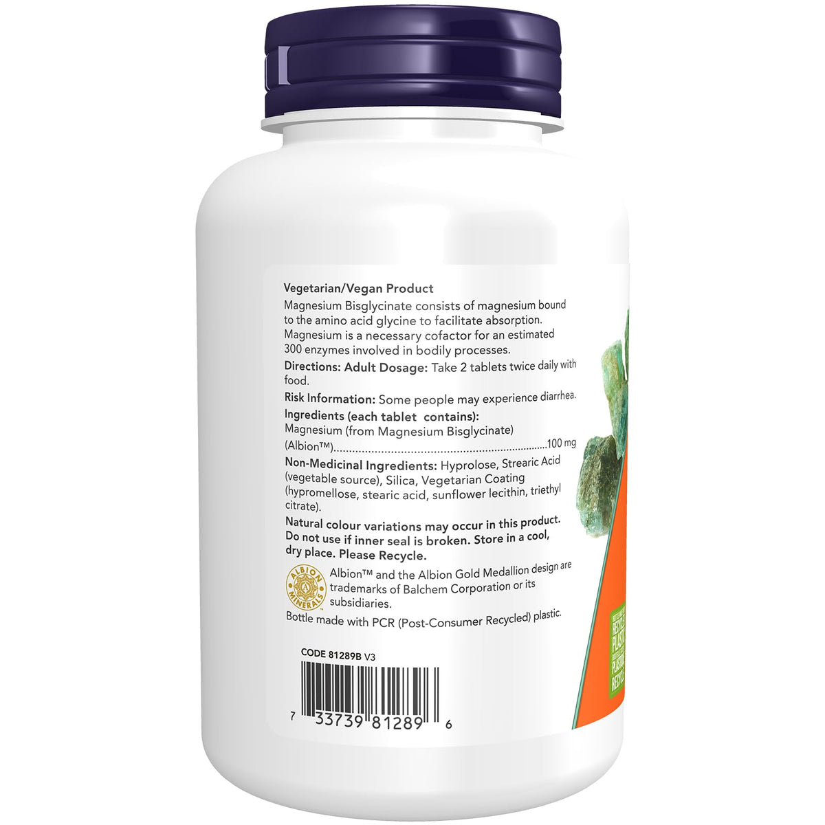 NOW Supplements, Magnesium Glycinate 100 mg, Highly Absorbable Form, 180 Tablets
