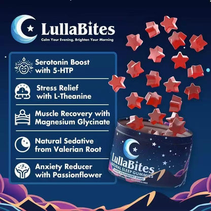 Strawberry Star-Shaped Sleep Support Gummies – 60 Sugar-Free, Gluten-Free Pieces