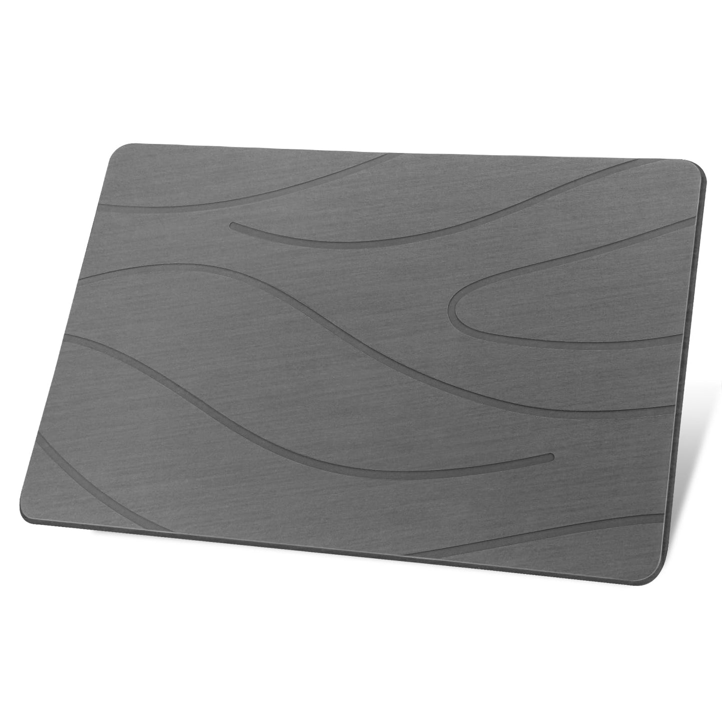 Ceecysaa 80x50cm Stone Bath Mat, Diatomaceous Earth Quick Dry Non Slip, Dark Gray Ceecysaa