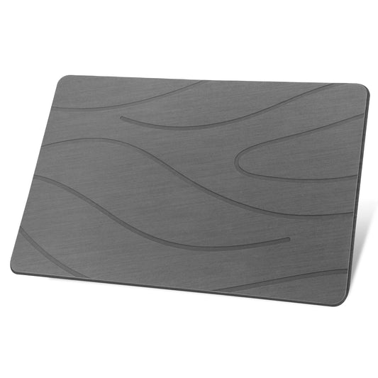 Ceecysaa 80x50cm Stone Bath Mat, Diatomaceous Earth Quick Dry Non Slip, Dark Gray Ceecysaa