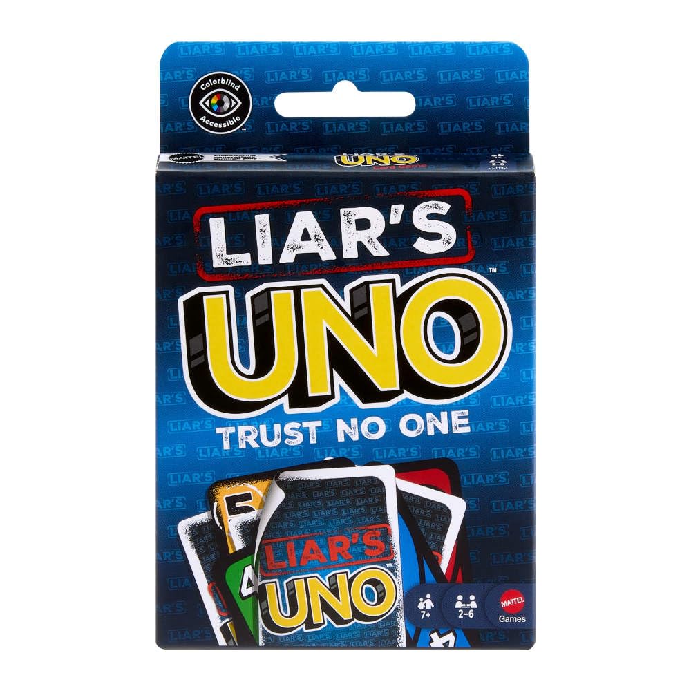 Mattel Games Liar’s UNO Card Game for Adults, Kids, Families, Parties & Game Nights, Travel Fun, Outwit Other Players with Bluffing & Trickery Mattel Games