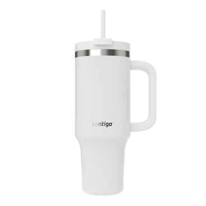 Contigo Streeterville Tumbler, 40 oz (1.18 L), Insulated Stainless Steel Water Bottle with Straw and Leak-Proof Lid, Salt Contigo