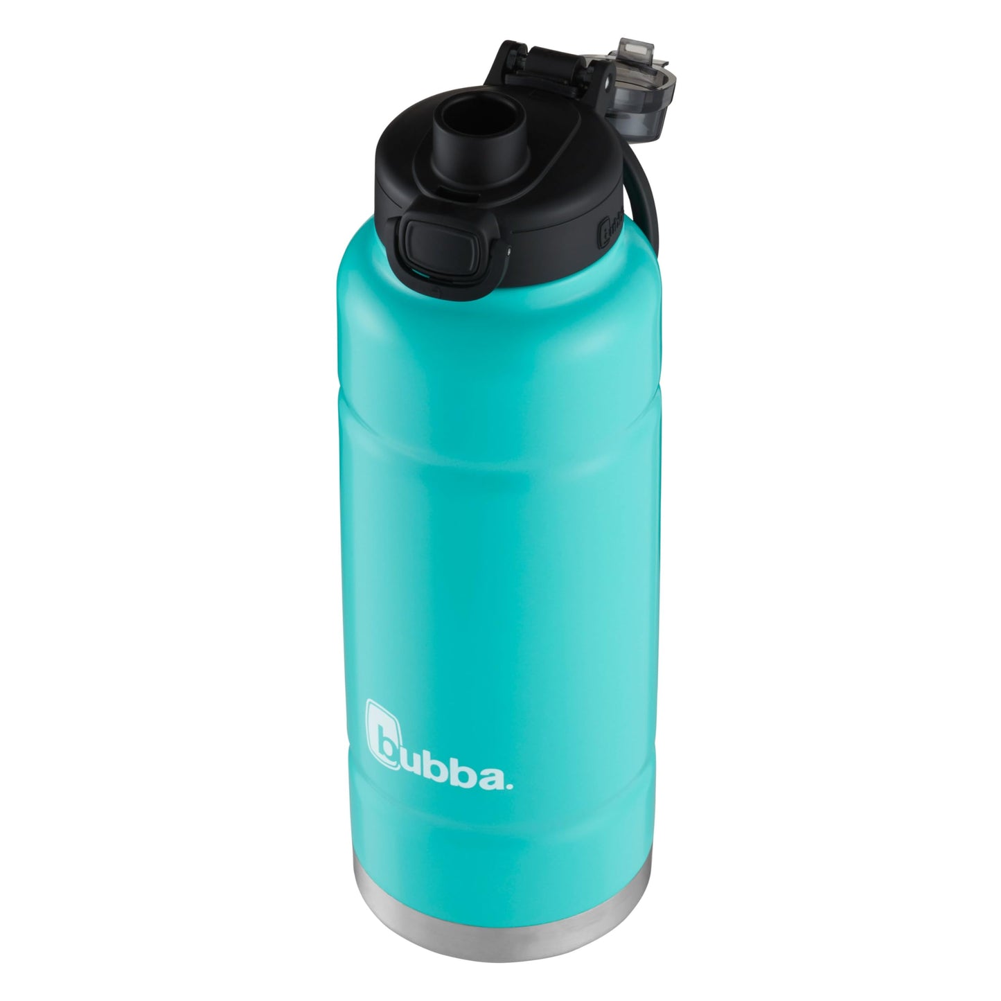 bubba Trailblazer Stainless Steel Water Bottle with Push Button Lid, 40 oz (1.18 L), Vacuum-Insulated, Rubberized Island Teal bubba