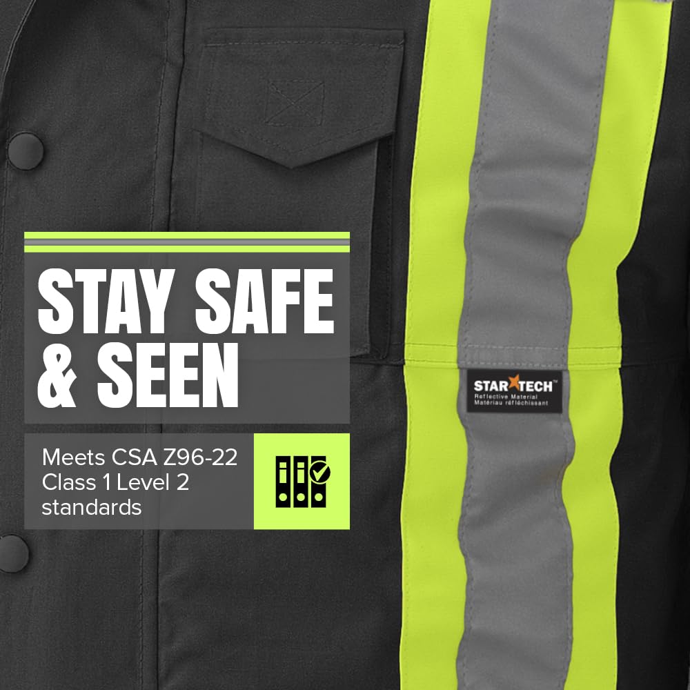 Pioneer Hi Vis Winter Work Jacket for Men - 7-in-1 - For Construction 🍁 All In One Marketplace Canada