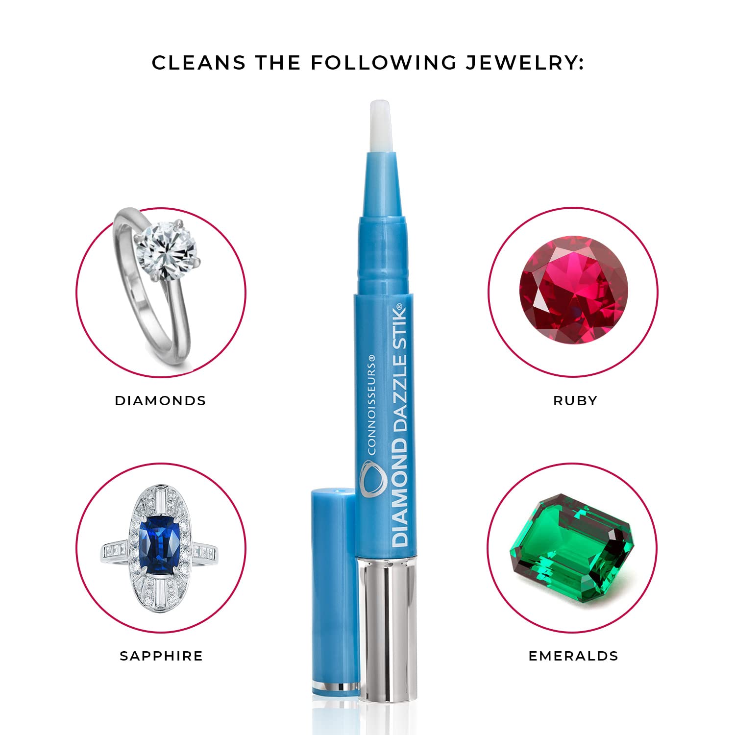 Connoisseurs 1050 Diamond Dazzle Stik – Portable Ring Cleaner Pen for Wedding Bands, Engagement Rings, Gemstones & Fine Jewelry – Safe & Easy At-Home Jewelry Cleaner (Single Pen) - Available at All In One Marketplace Canada