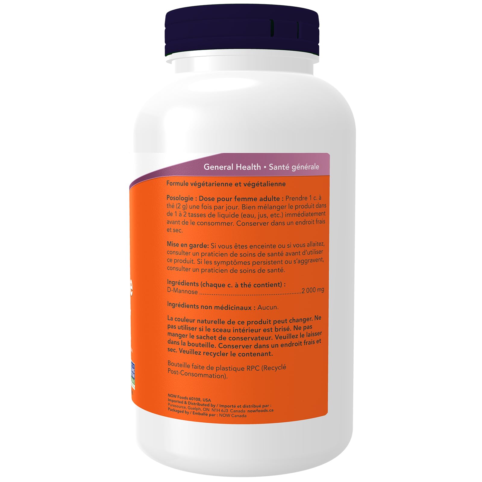 NOW Supplements, D-Mannose Powder, Non-GMO Project Verified, Healthy Urinary Tract, Unflavoured, 170g NOW
