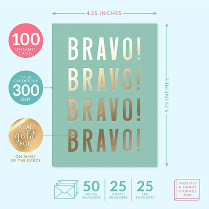 Sweetzer & Orange 100 All Occasion Cards & Envelopes Set - Greeting Notecards Assortment Box - Birthday Cards Bulk for Office, Thank You, Holiday, Blank Notecards & more – Organizer Box Included - Available at All In One Marketplace Canada