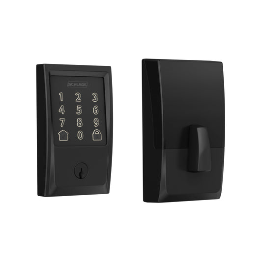 Schlage Encode Smart WiFi Deadbolt Lock with Greenwich Trim, Matte Black SCHLAGE