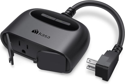 Kasa Smart Outdoor Smart Plug by TP-Link (KP400) - Smart WiFi Outlet with 2 Sockets, IP64 Waterproof, Works with Alexa and Google Home, 2.4GHz WiFi Required, No Hub Required, Sunset & Sunrise Offset