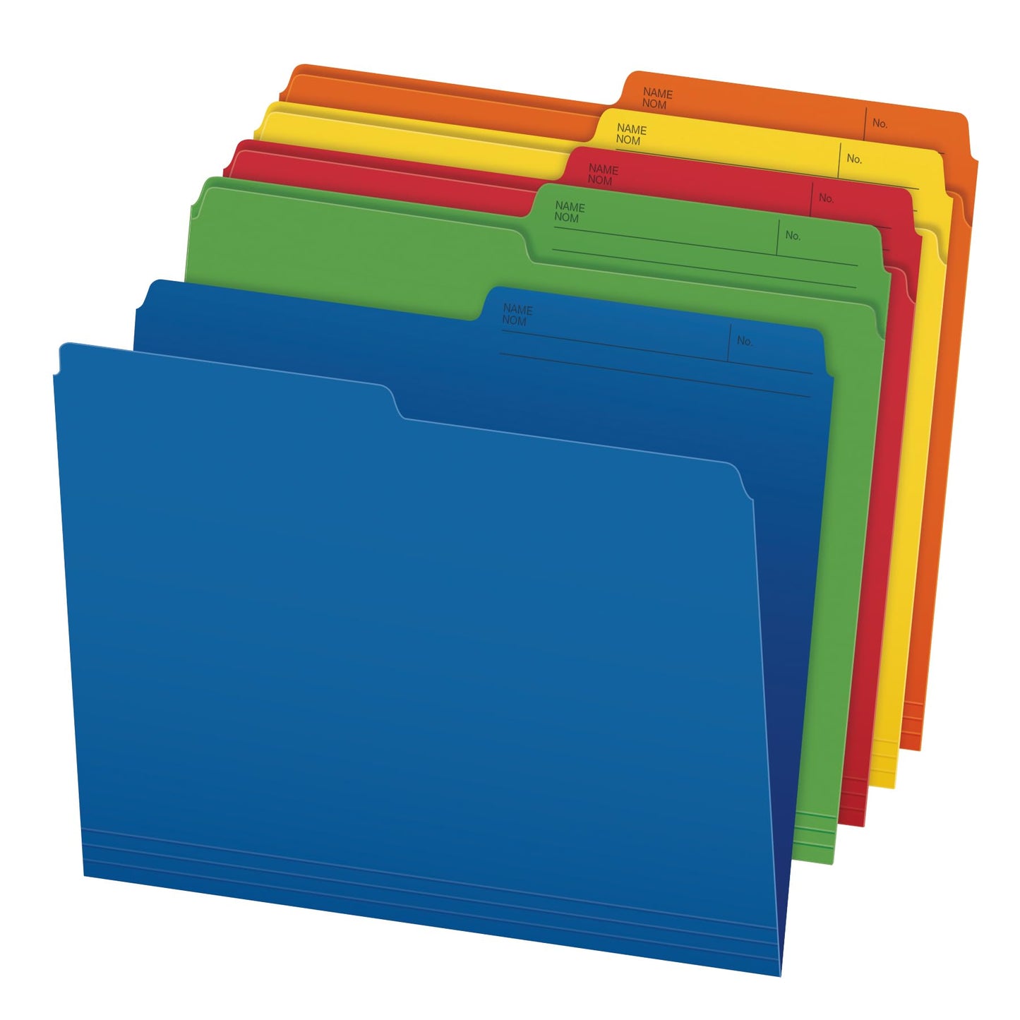 Pendaflex File Folders, 50-Pack, Letter Size, 1/2-Cut Tab, Assorted Colours, Blue Red Green Yellow Orange, Coloured File Folders for File Cabinets, Home Office, School and Business Pendaflex
