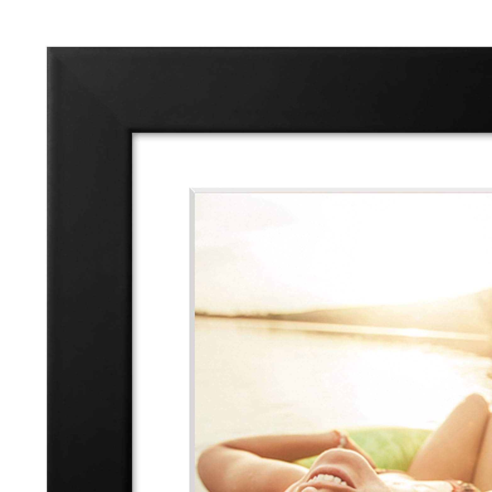 Americanflat 4x6 Collage Picture Frame with Shatter-Resistant Glass - Fits Four 4x6 Photos or Use as One 8x20 Picture Frame - Signature Collection - Collage Frames for Wall Display - Black Americanflat