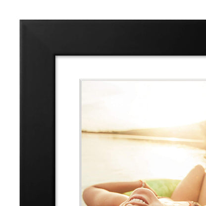 Americanflat 4x6 Collage Picture Frame with Shatter-Resistant Glass - Fits Four 4x6 Photos or Use as One 8x20 Picture Frame - Signature Collection - Collage Frames for Wall Display - Black Americanflat