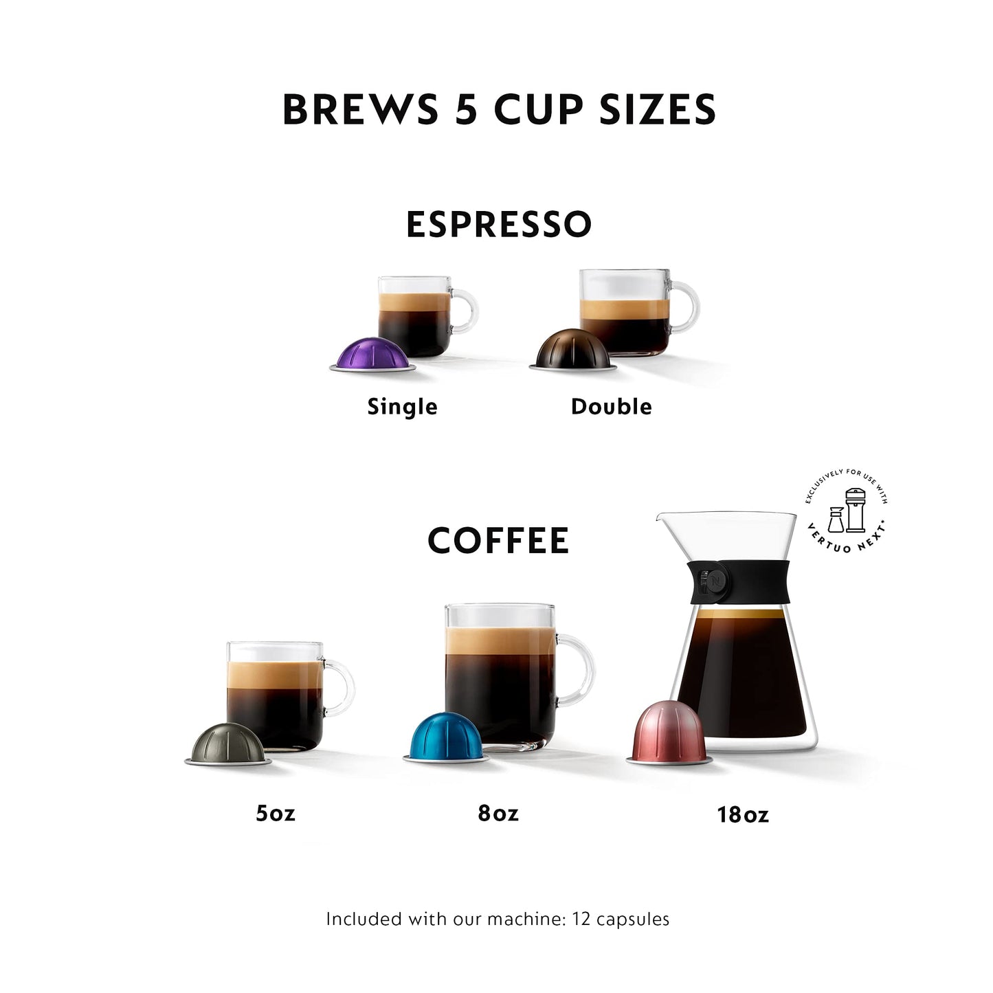 Nespresso Vertuo Next Pod Coffee & Espresso Machine Matte Black Nespresso