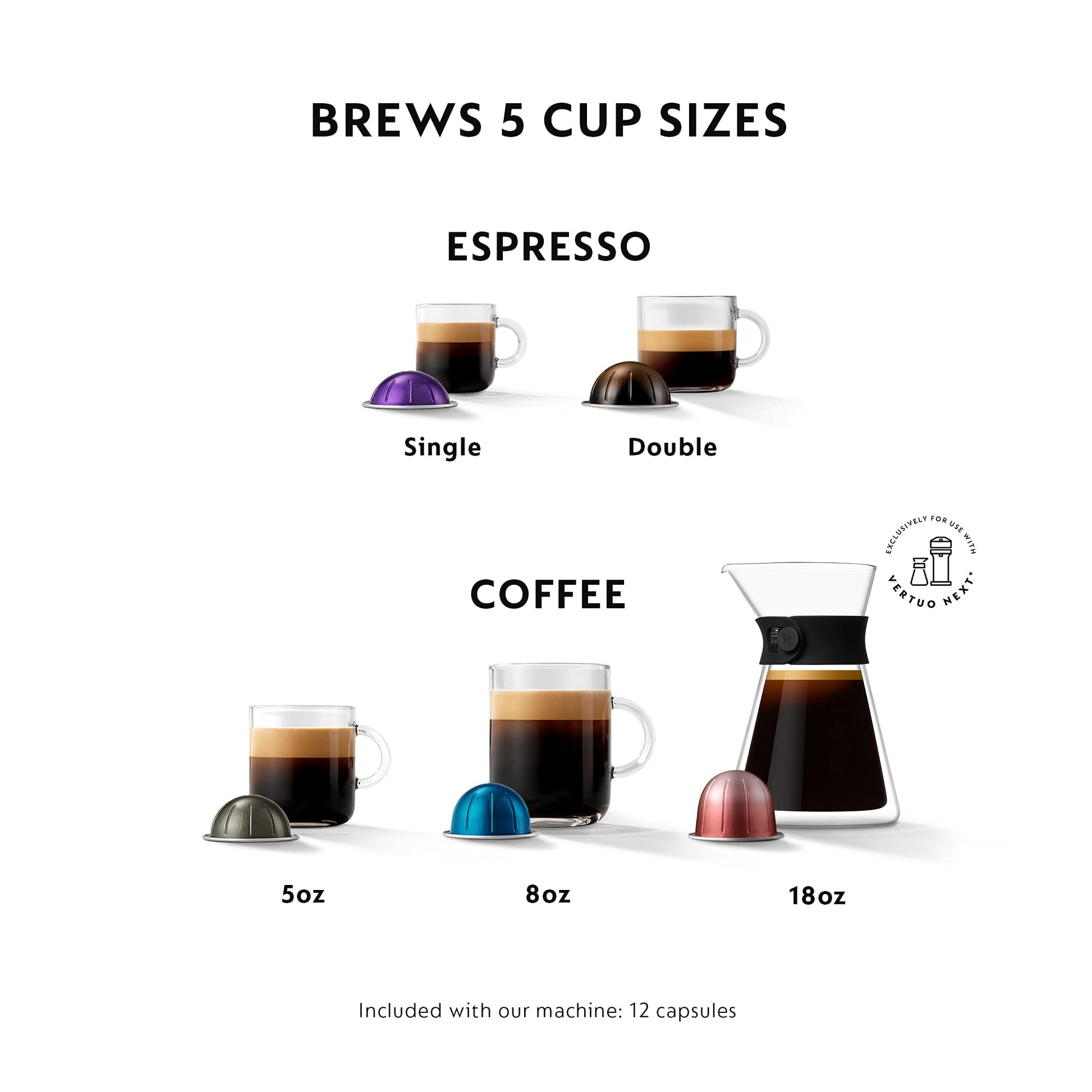 Nespresso Vertuo Next Pod Coffee & Espresso Machine Matte Black Nespresso