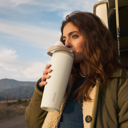 Owala FreeSip Sway Insulated Stainless Steel Water Bottle with Two-Way Spout, Built-In Straw and Bucket Handle, Made for Travel, School, and Sports, 40oz, BPA Free, Leak Proof, Iced Breeze